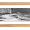 Black and white wave framed