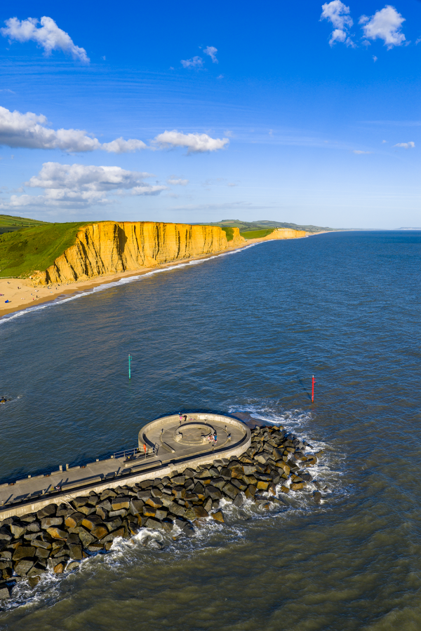 West Bay pier with Freshwater Beach in background (portrait)