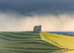 Passing shower in the Channel behind St Catherine's Chapel Abbotsbury (as used in the Daily Telegraph)